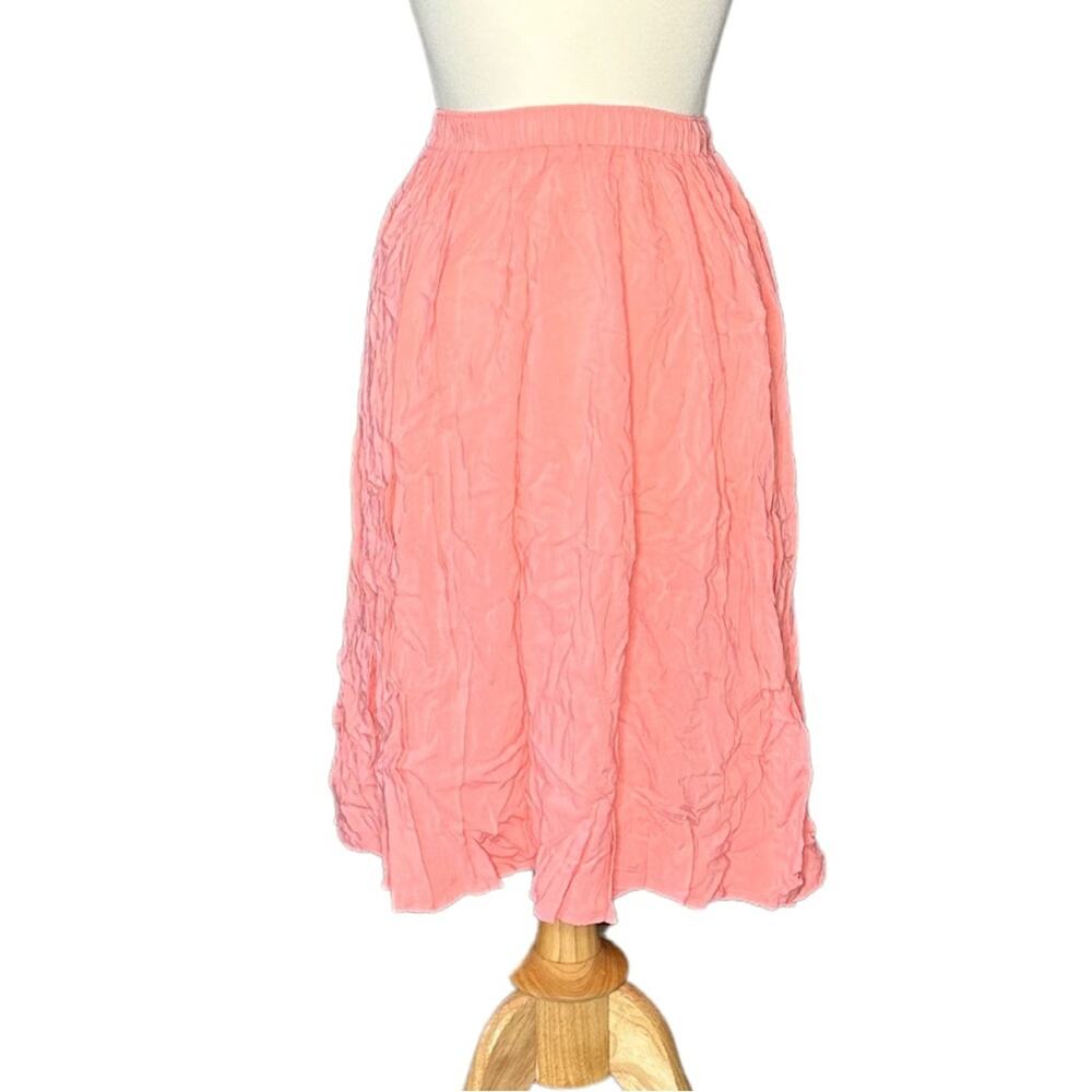 Hot Pink Hollister Midi Pull On Slit Girly Pretty Preppy Skirt S24